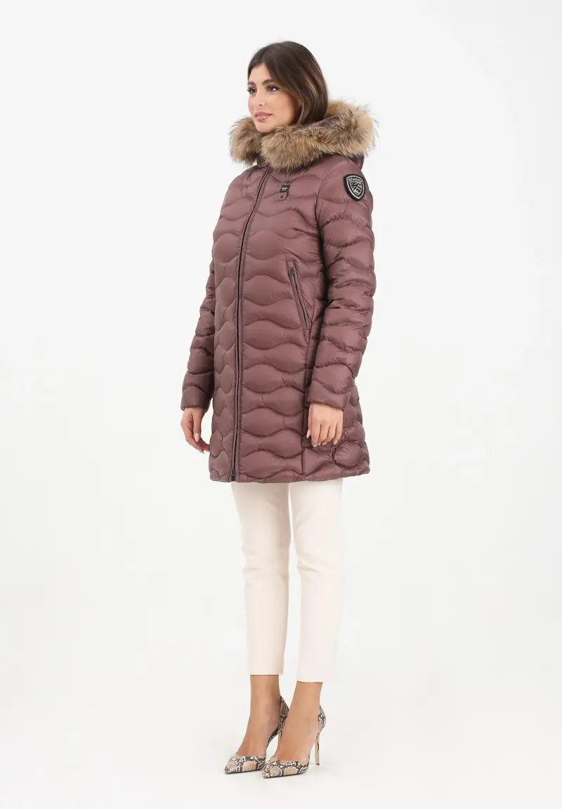 Piumino lungo LYNEL bordeaux da donna