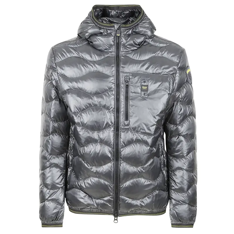 piumino uomo ad onde grigio