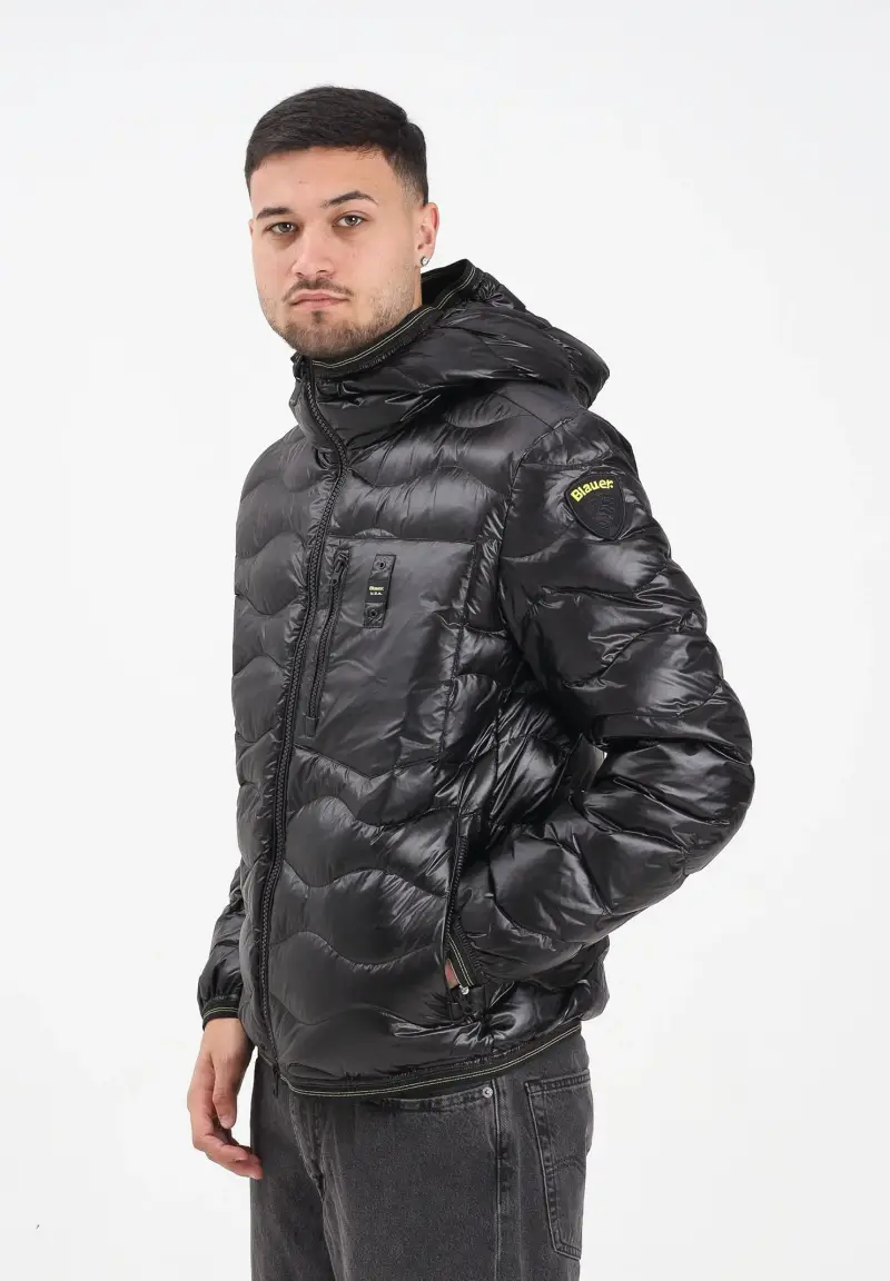 Piumino Wave nero da uomo miniatura 2