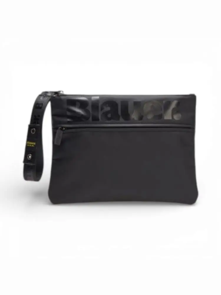pochette coney03 in nylon nero con logo