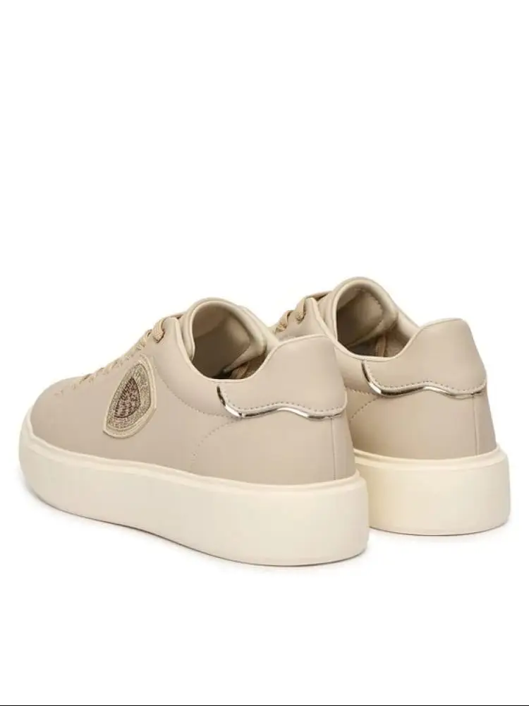 scarpe beige donna logo sul lato miniatura 2