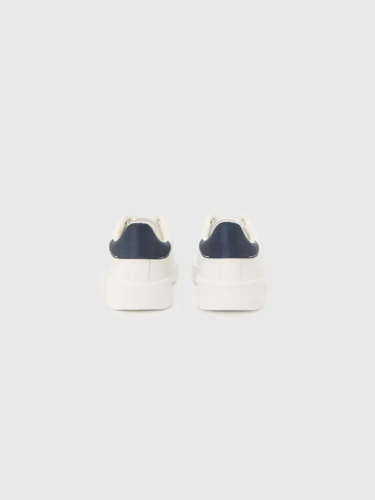 scarpe bianche navy uomo logo sul lato miniatura 2