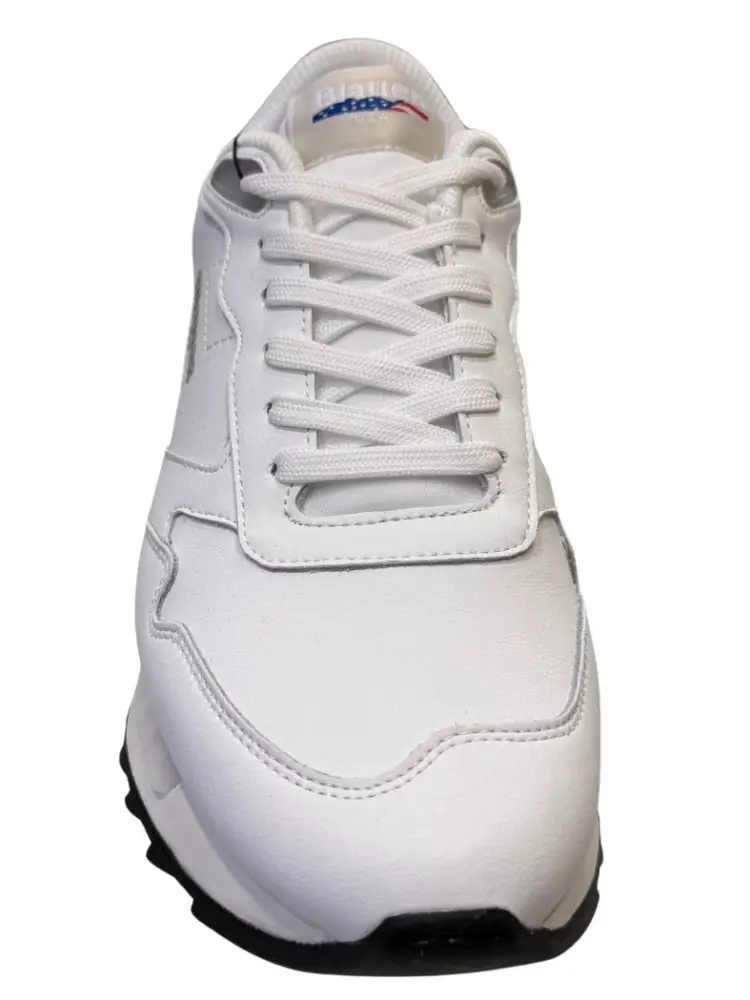 scarpe bianche uomo in ecopelle logo sul lato miniatura 2