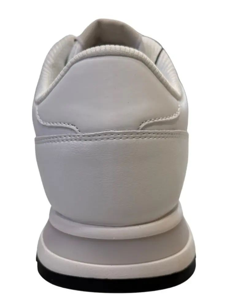 scarpe bianche uomo in ecopelle logo sul lato miniatura 3