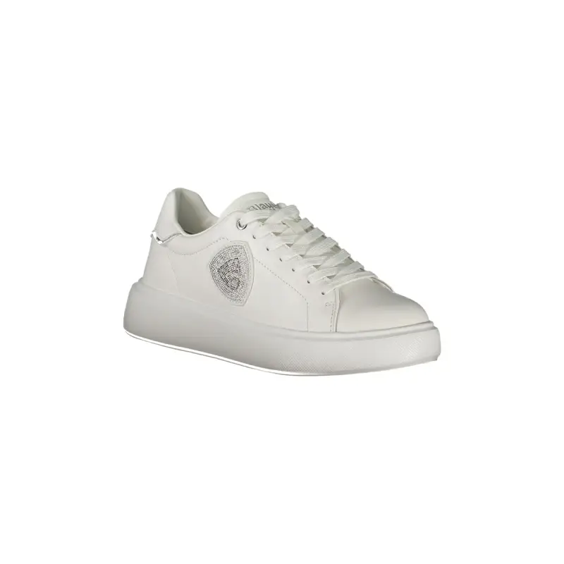 Scarpe Sneakers Donna Bianche con Dettagli Argento e Strass / Bianco miniatura 2