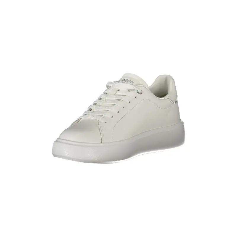 Scarpe Sneakers Donna Bianche con Dettagli Argento e Strass / Bianco miniatura 3