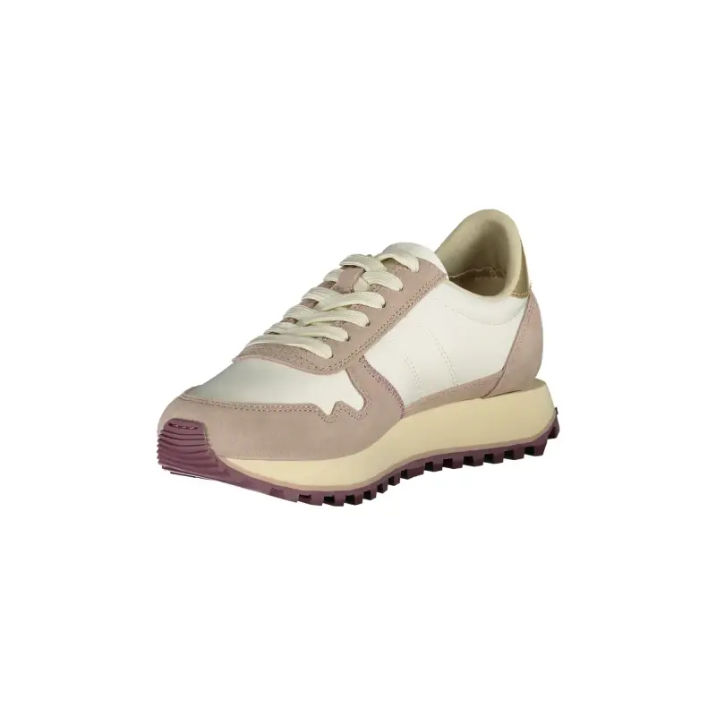 Scarpe Sneakers Donna Bianche con Dettagli Viola e Oro / Bianco miniatura 3