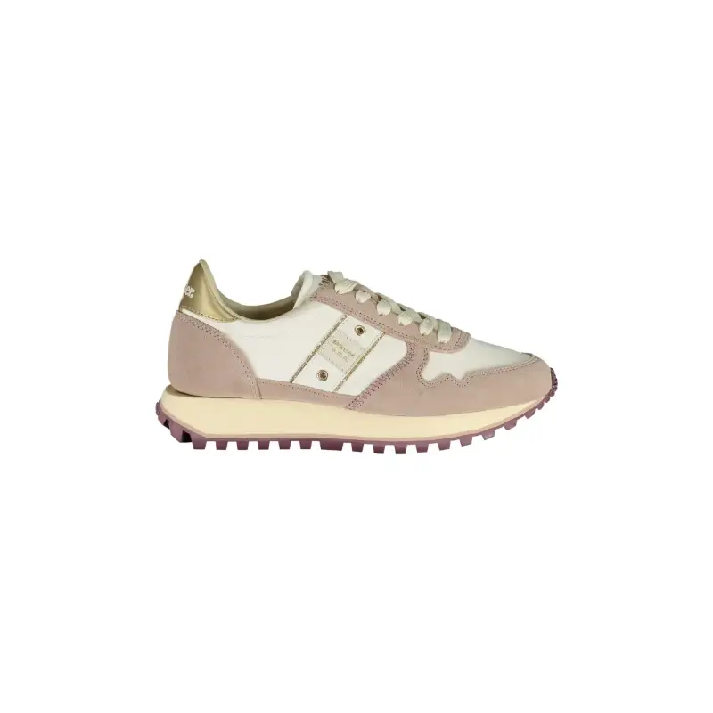 Scarpe Sneakers Donna Bianche con Dettagli Viola e Oro / Bianco