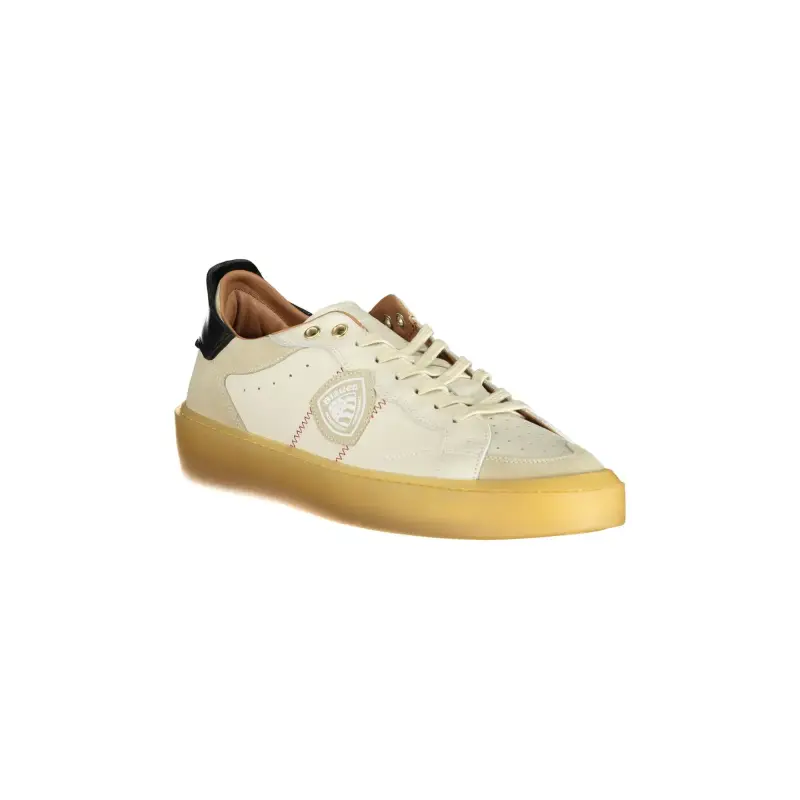 Scarpe Sneakers Uomo Bianche con Dettagli a Contrasto e Applicazione / Bianco miniatura 2