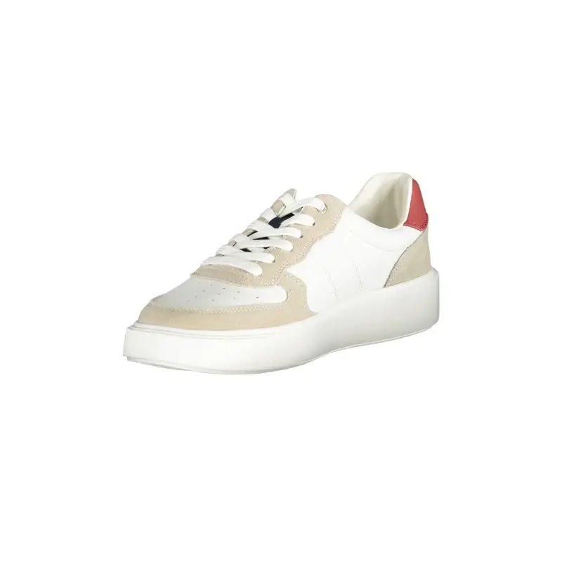 Scarpe Sneakers Uomo Bianche con Dettagli a Contrasto e Plantare Removibile / Bianco miniatura 3