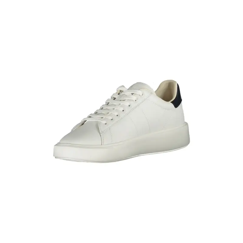 Scarpe Sneakers Uomo Bianche con Dettagli Blu e Logo / Bianco miniatura 3