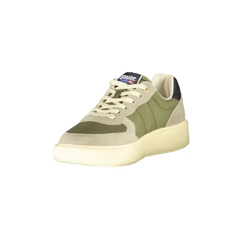 Scarpe Sneakers Uomo Verdi con Dettagli a Contrasto e Logo / Verde miniatura 3