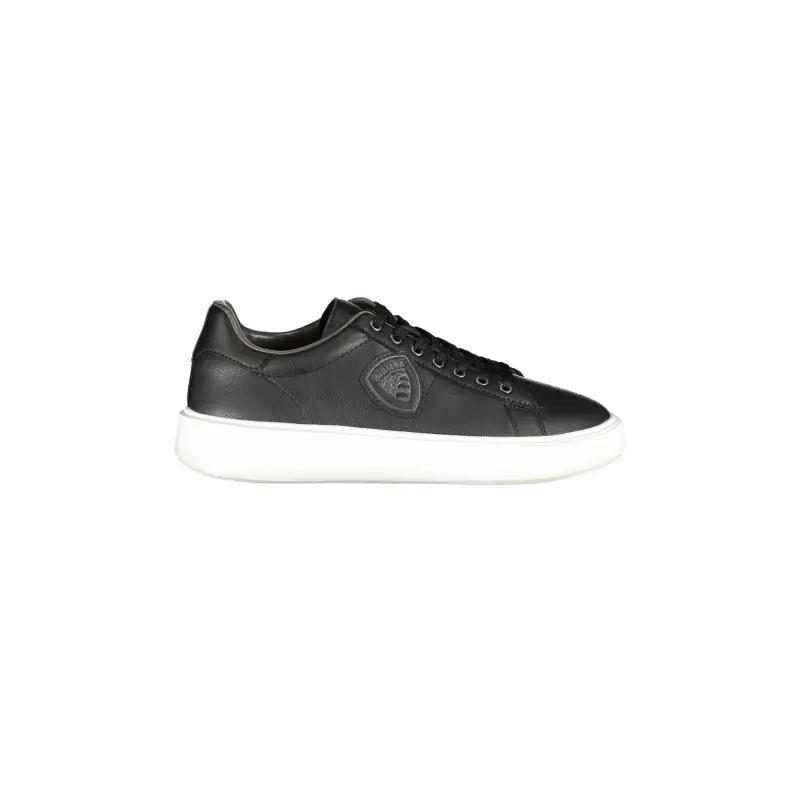 Scarpe Sportive Uomo Nere con Applicazione Logo / Nero