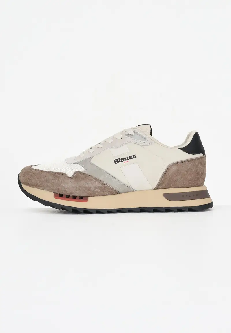 BLAUER Sneakers beige da uomo con logo