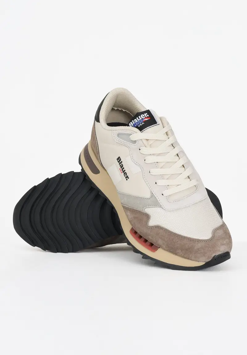 BLAUER Sneakers beige da uomo con logo miniatura 3