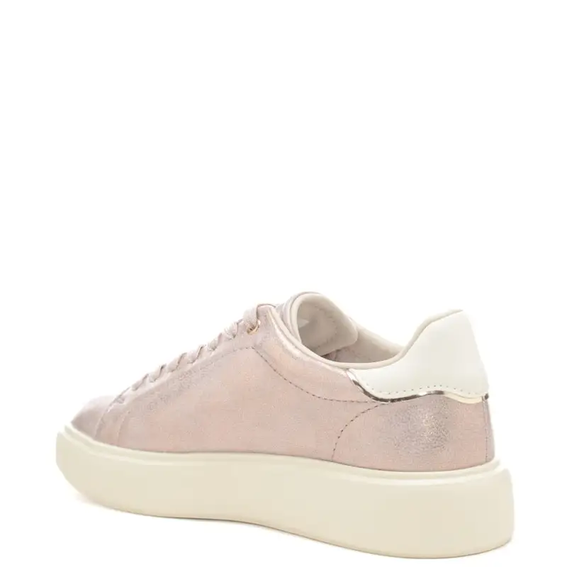 sneakers da donna con tomaia metallizzata e patch scudo con strass nude miniatura 2