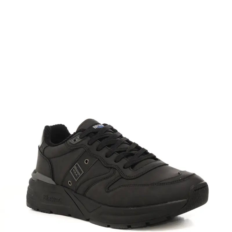 sneakers da uomo in ecopelle e tessuto sintetico nere miniatura 2