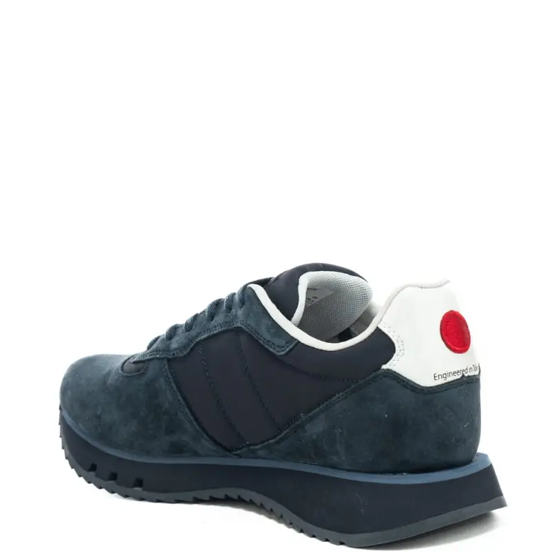 sneakers da uomo in tessuto e suede con dettagli a contrasto blu navy miniatura 3