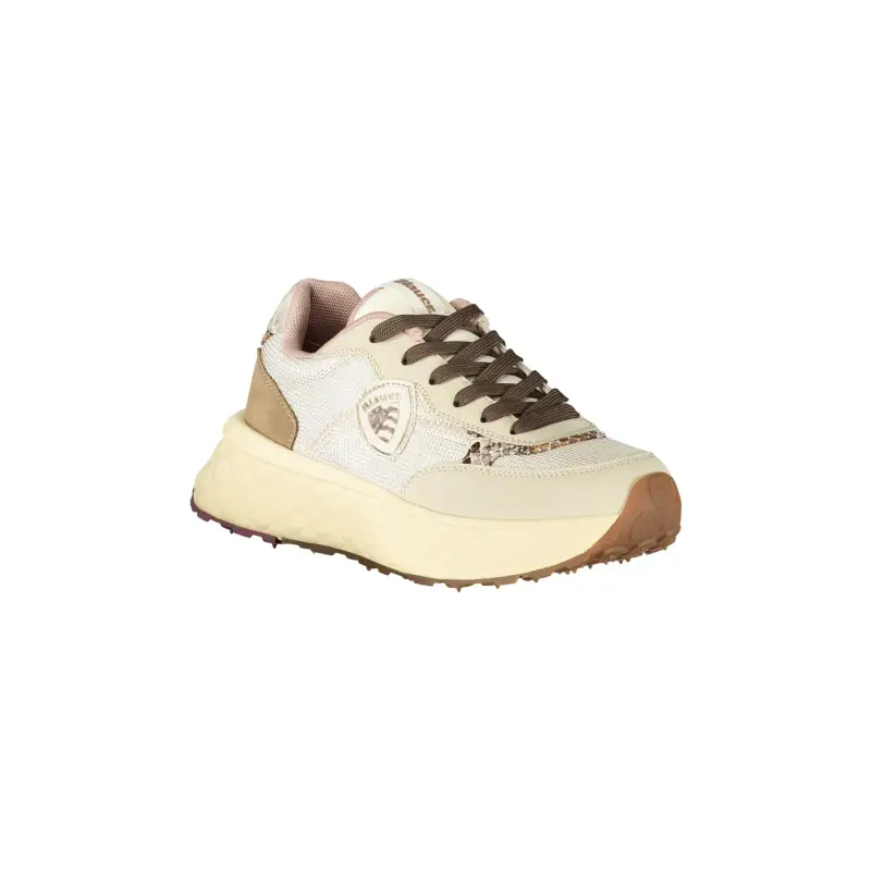 Sneakers Donna Beige con Lacci e Dettagli a Contrasto / Beige miniatura 2