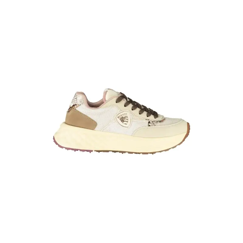 Sneakers Donna Beige con Lacci e Dettagli a Contrasto / Beige