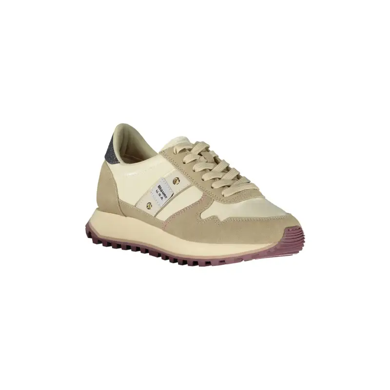 Sneakers Donna Beige con Lacci e Dettagli a Contrasto / Beige miniatura 2