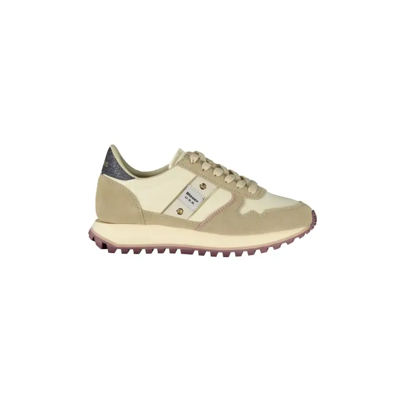 Sneakers Donna Beige con Lacci e Dettagli a Contrasto / Beige