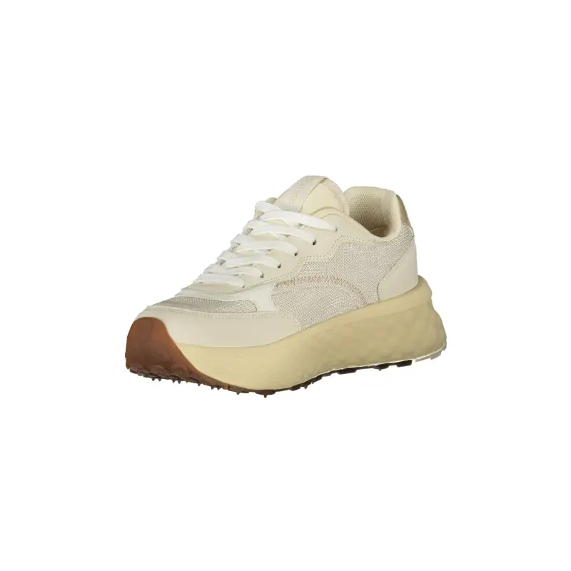 Sneakers Donna Beige con Lacci e Dettagli in Oro / Beige miniatura 3
