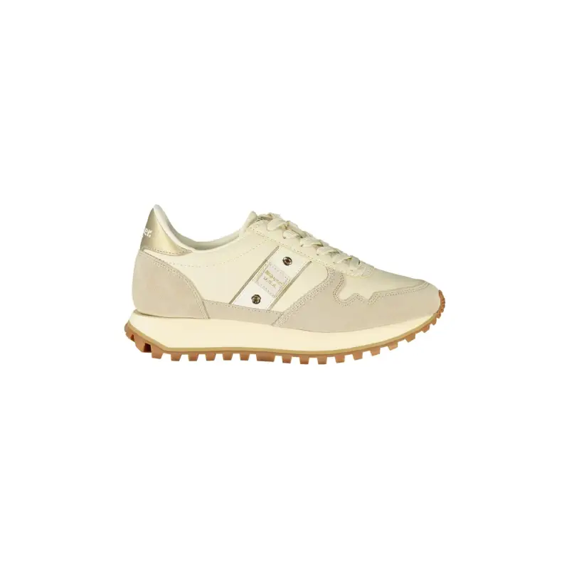 Sneakers Donna Beige con Lacci e Dettagli in Oro / Beige