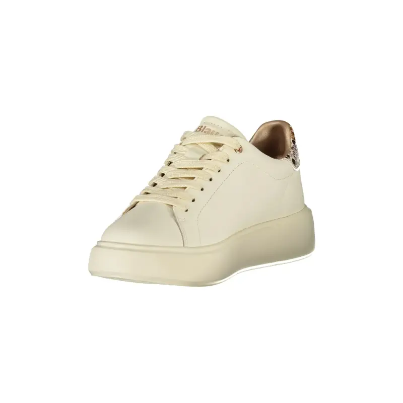 Sneakers Donna Beige con Lacci e Dettagli in Pitone / Beige miniatura 3