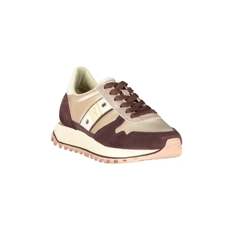 Sneakers Donna Beige con Lacci e Dettagli in Vinaccia / Beige miniatura 2