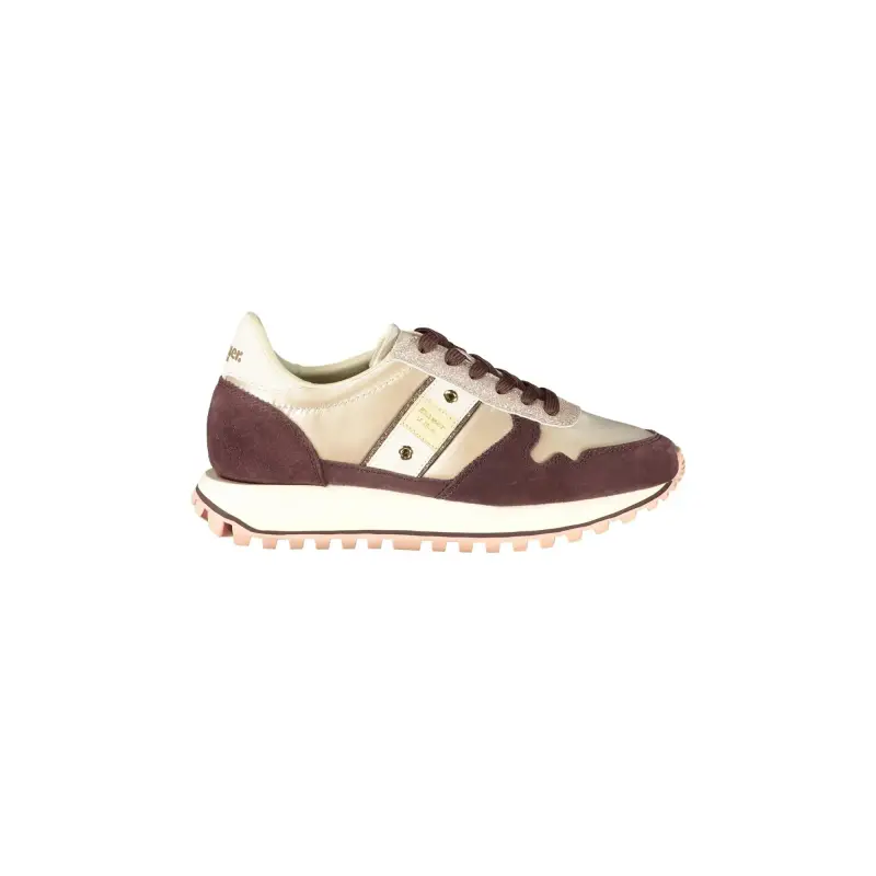 Sneakers Donna Beige con Lacci e Dettagli in Vinaccia / Beige