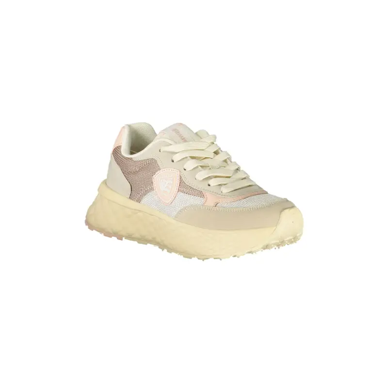 Sneakers Donna Beige con Lacci e Dettagli Rosa / Beige miniatura 2