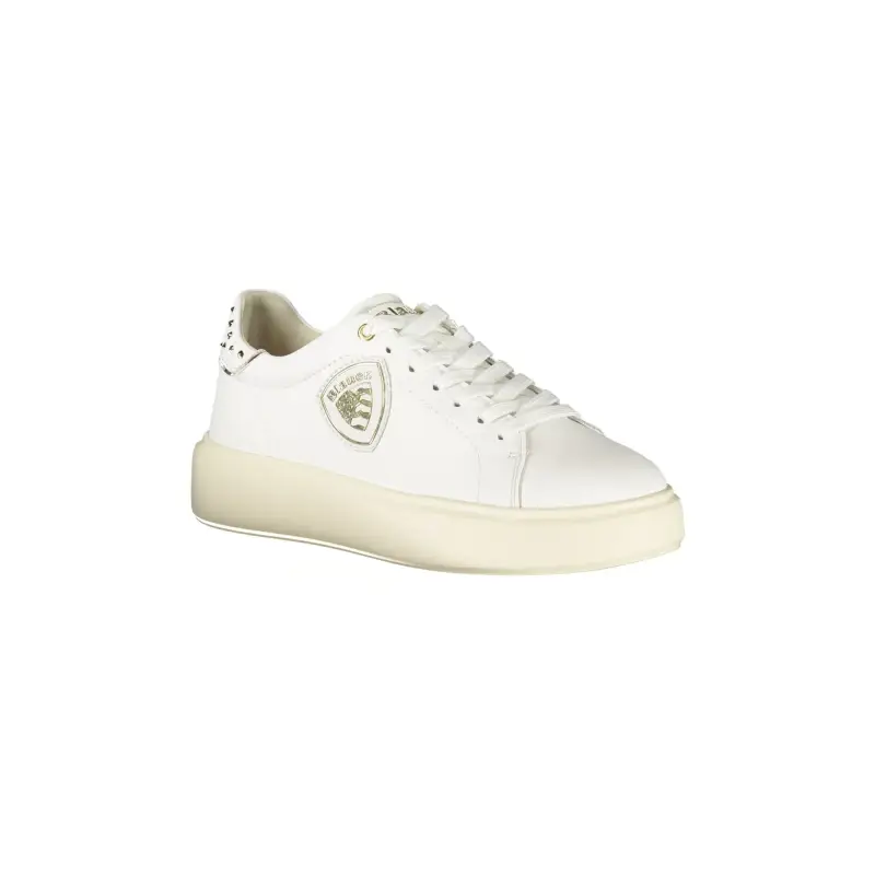 Sneakers Donna Bianche con Lacci e Applicazioni Borchiate / Bianco miniatura 2