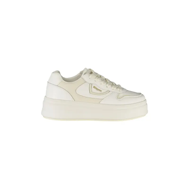 Sneakers Donna Bianche con Lacci e Dettagli a Contrasto / Bianco