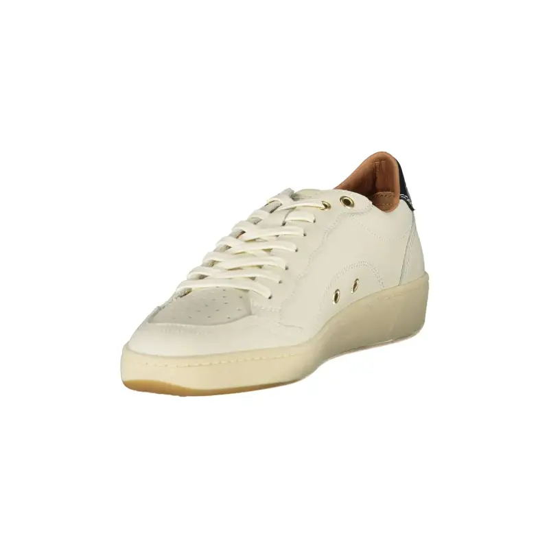 Sneakers Donna Bianche con Lacci e Dettagli a Contrasto Nero / Bianco miniatura 3