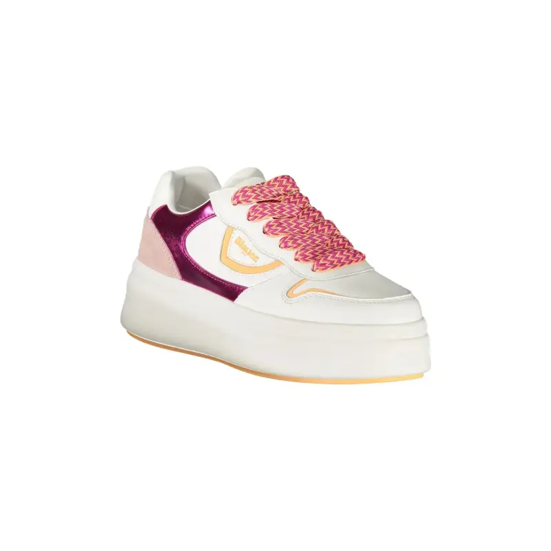 Sneakers Donna Bianche con Lacci e Dettagli Fuxia/Rosa / Bianco miniatura 2