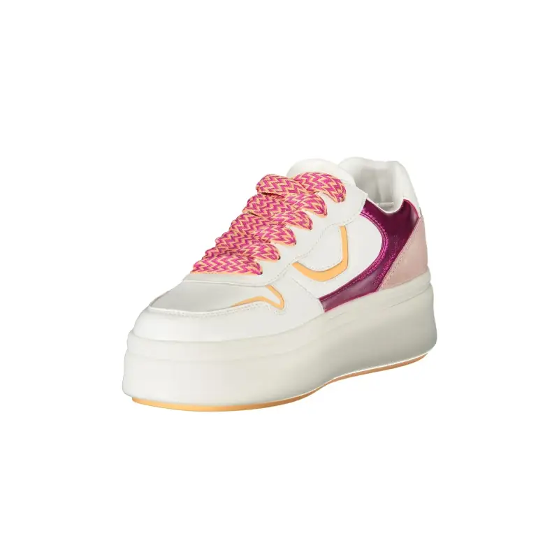 Sneakers Donna Bianche con Lacci e Dettagli Fuxia/Rosa / Bianco miniatura 3