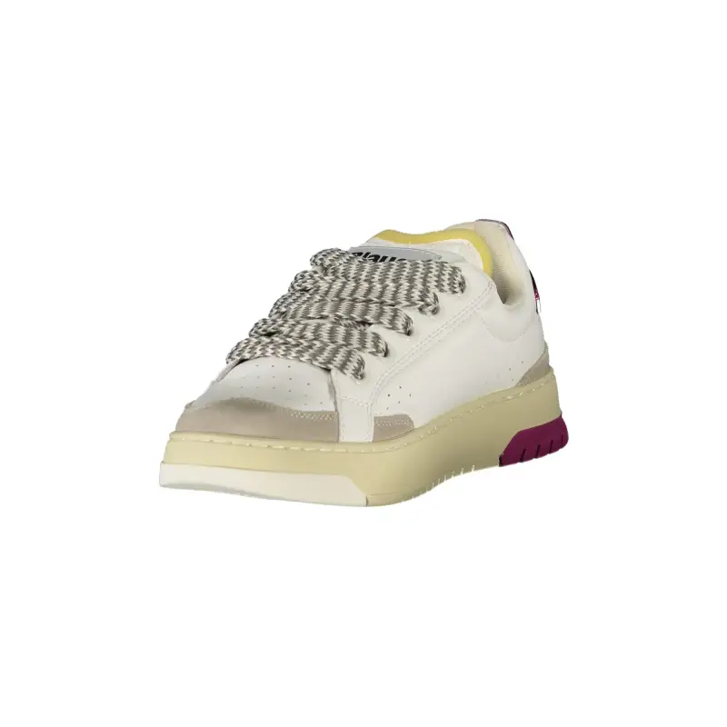 Sneakers Donna Bianche con Lacci e Dettagli Grigio/Fuxia / Bianco miniatura 3