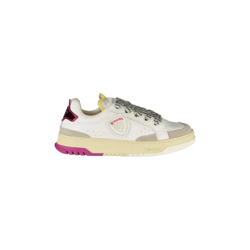 Sneakers Donna Bianche con Lacci e Dettagli Grigio/Fuxia / Bianco