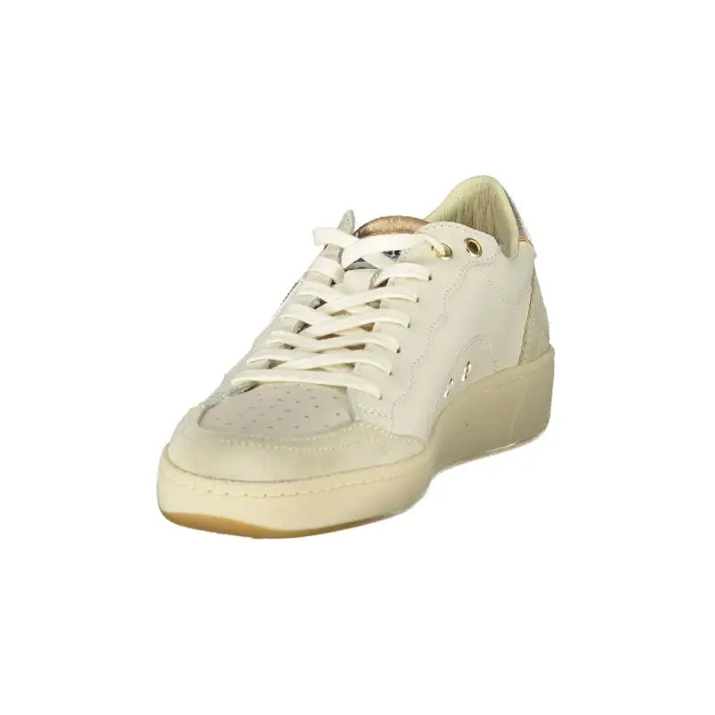 Sneakers Donna Bianche con Lacci e Dettagli in Bronzo / Bianco miniatura 3