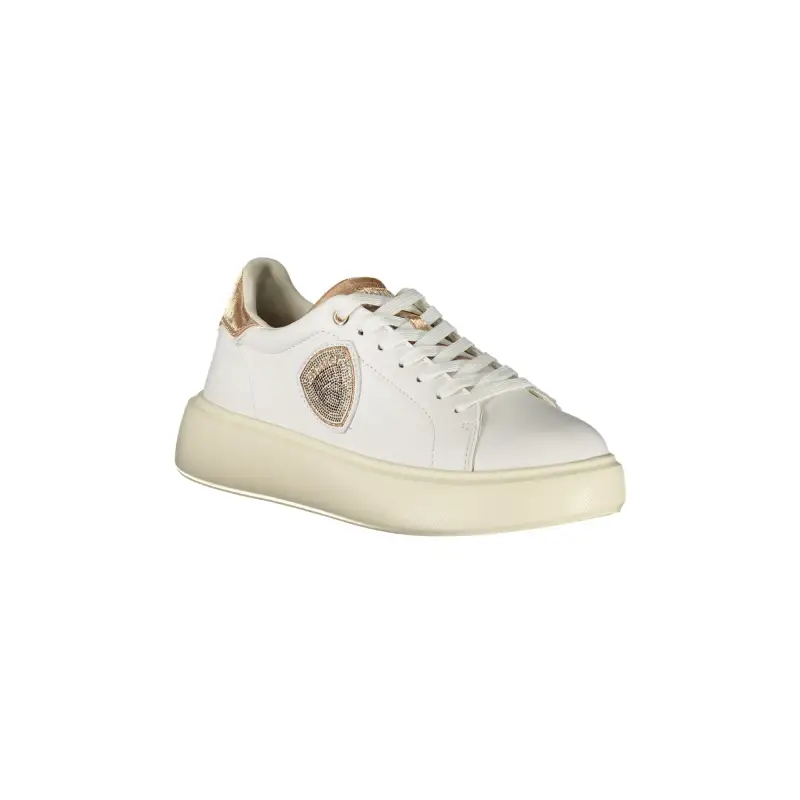 Sneakers Donna Bianche con Lacci e Dettagli in Bronzo / Bianco miniatura 2