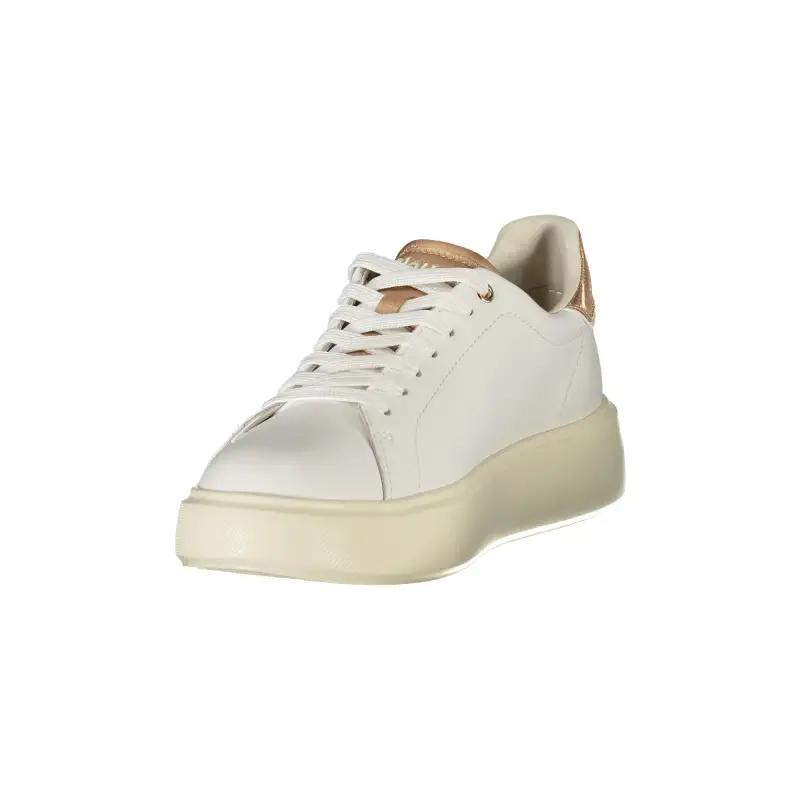 Sneakers Donna Bianche con Lacci e Dettagli in Bronzo / Bianco miniatura 3