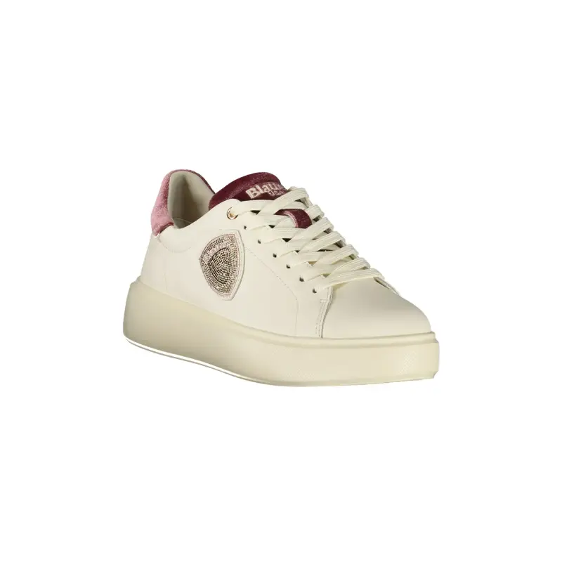 Sneakers Donna Bianche con Lacci e Dettagli in Rosa Antico / Bianco miniatura 2