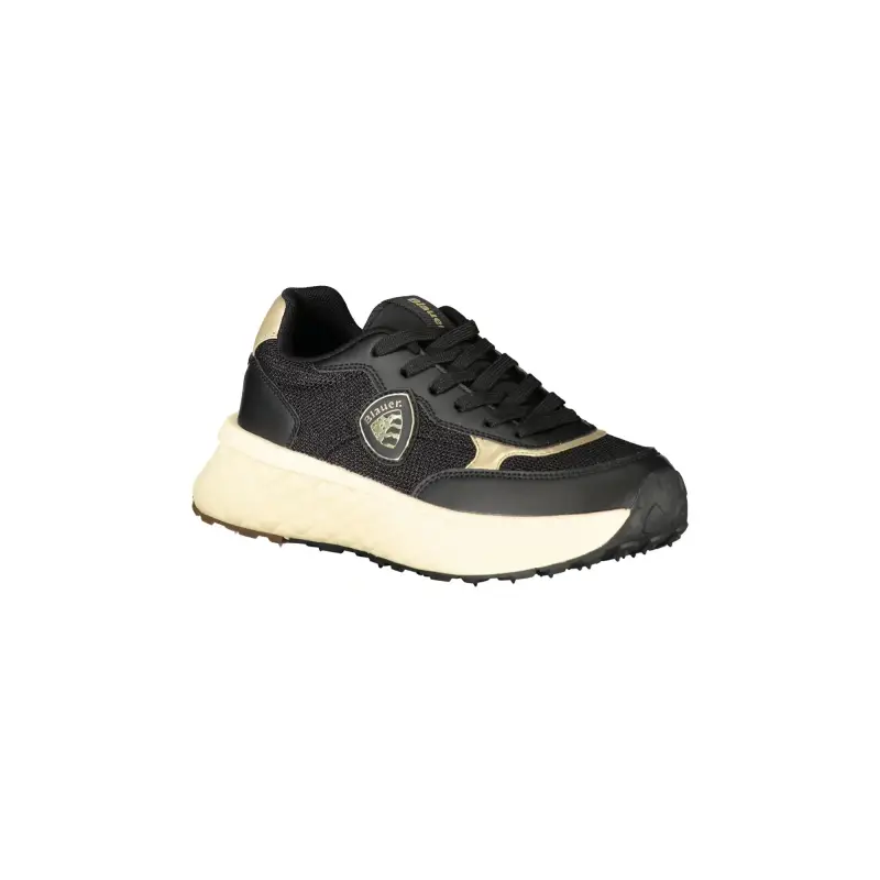 Sneakers Donna Nere con Lacci e Dettagli in Oro / Nero miniatura 2