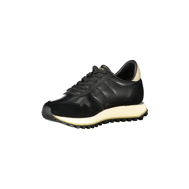 Sneakers Donna Nere con Lacci e Dettagli in Oro / Nero miniatura 3