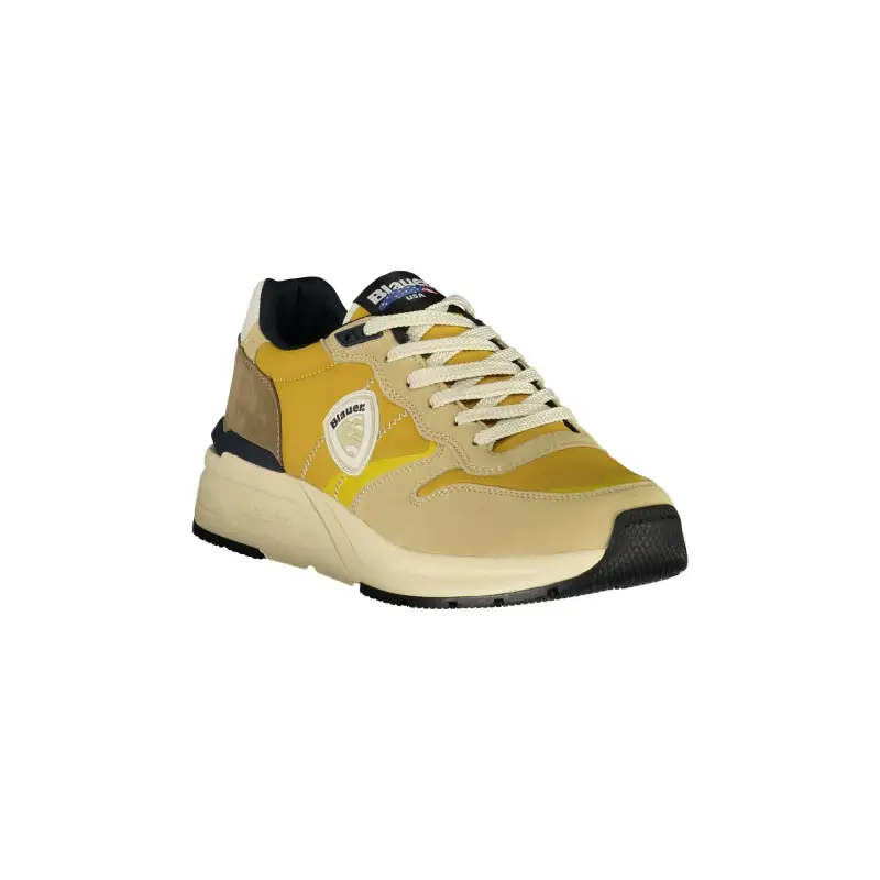 Sneakers Uomo Beige con Dettagli Senape e Logo / Beige miniatura 2