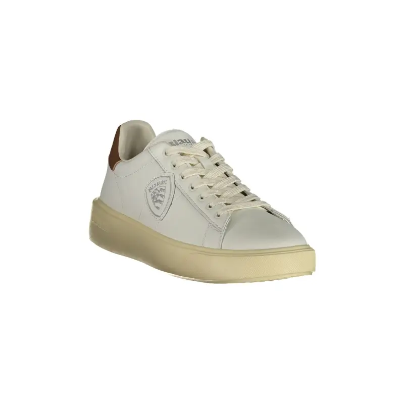Sneakers Uomo Bianche con Dettagli Marroni e Logo / Bianco miniatura 2