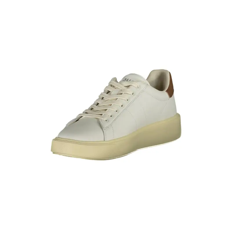 Sneakers Uomo Bianche con Dettagli Marroni e Logo / Bianco miniatura 3