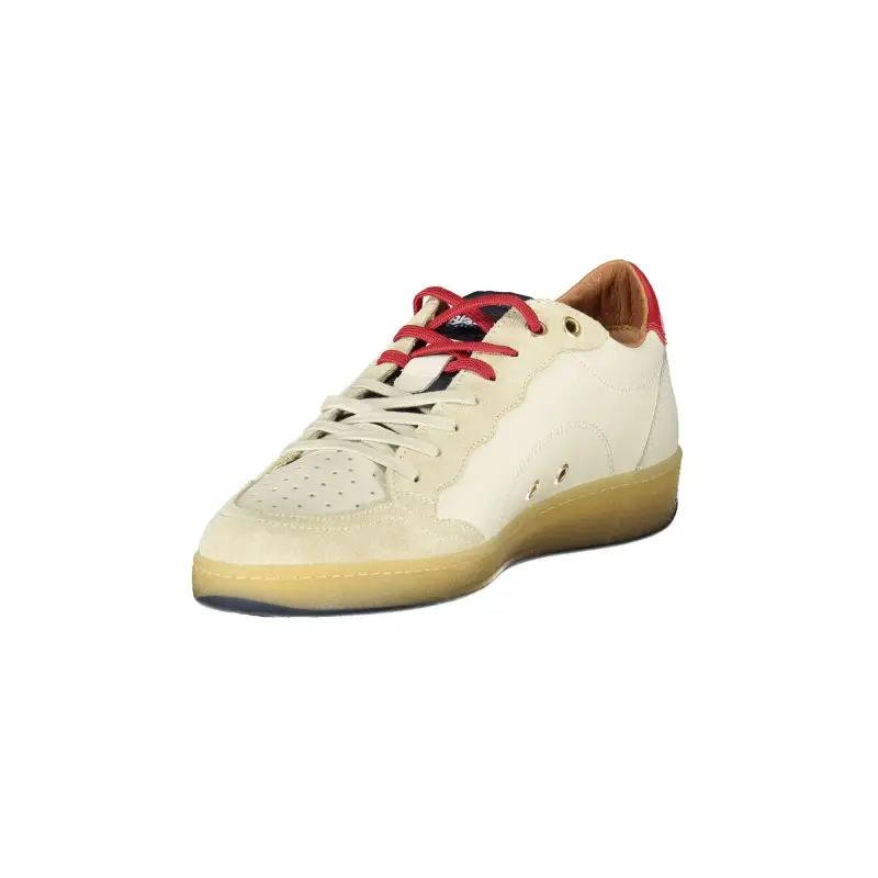 Sneakers Uomo Bianche con Doppio Laccio e Dettagli Blu/Rosso / Bianco miniatura 3