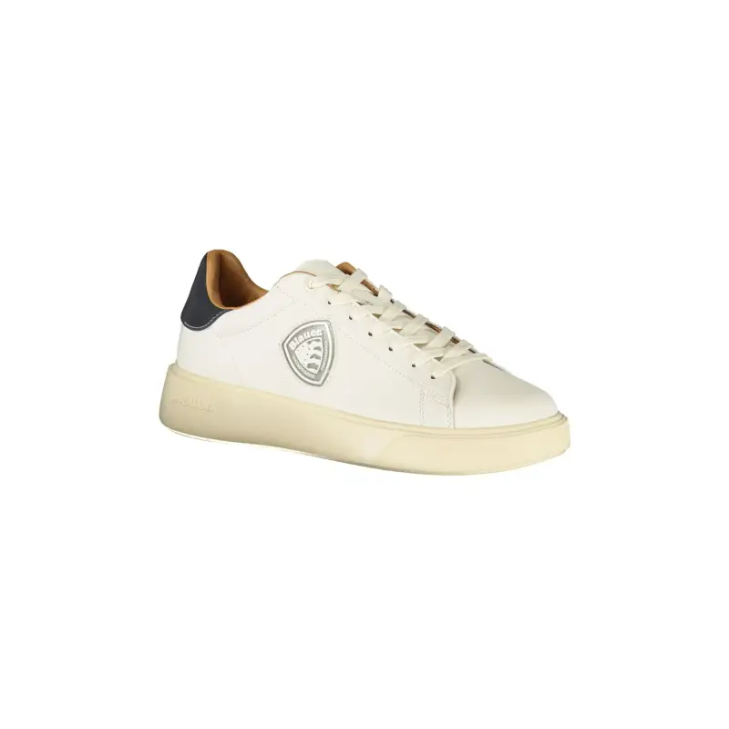 Sneakers Uomo Bianche con Lacci e Dettagli a Contrasto Blu / Bianco miniatura 2